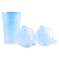Cană de băut transparentă cu două capace (250 ml) Cană de băut transparentă cu două capace (250 ml)
