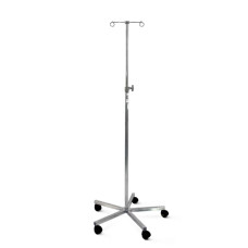 Suport medical de picurare Bristol Maid din oțel inoxidabil (două cârlige)