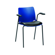 Scaun vizitator Sunflower Medical Blue Neptune cu vinil negru și brațe Scaun vizitator Sunflower Medical Blue Neptune cu vinil negru și brațe