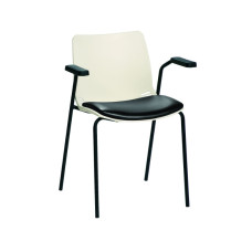 Scaun vizitator Neptune Medical Ivory de floarea soarelui cu vinil negru și brațe Scaun vizitator Neptune Medical Ivory de floarea soarelui cu vinil negru și brațe