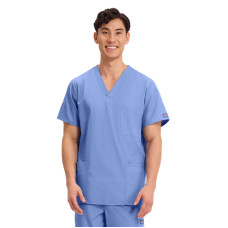 Cherokee 4876 Top pentru exfoliant unisex cu decolteu în V din polibuton (Ciel Blue)