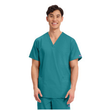 Cherokee 4876 Top pentru exfoliant unisex cu decolteu în V din polibuton (teal)
