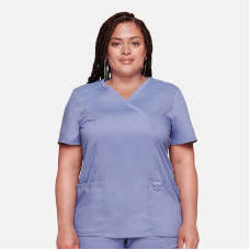 Bluză pentru femei Cherokee Revolution WW610 Mock Wrap Scrub (Ciel Blue)