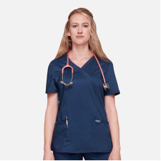 Bluză pentru femei Cherokee Revolution WW610 Mock Wrap Scrub (albastru marin)