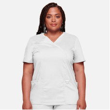 Bluză pentru femei Cherokee Revolution WW610 Mock Wrap Scrub (alb)