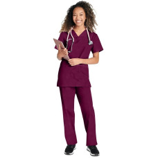 Set de exfoliant medical Cherokee unisex din polibuton (roșu vin)