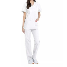 Dickies DKP520C Set de exfoliant unisex medical cu gât în ​​V (alb)