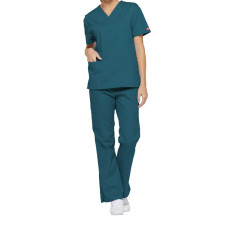 Top pentru femei Dickies EDS Signature cu decolteu în V (albastru Caraibe)