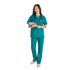 Top pentru femei Dickies EDS Signature cu decolteu în V (verde vânător)