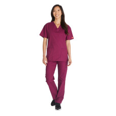 Top pentru femei Dickies EDS Signature cu decolteu în V (roșu vin)
