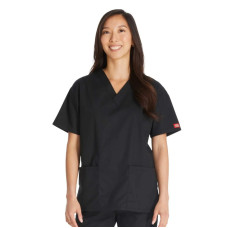 Top pentru femei Dickies EDS Signature cu decolteu în V (negru)
