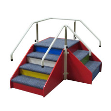 Trepte de colț de reabilitare pediatrică cu balustrade reglabile