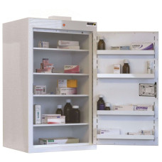 Dulap pentru medicamente controlat medical de floarea soarelui cu patru rafturi, tăvi cu patru uși și lumină de avertizare 96 x 50 x 45 cm