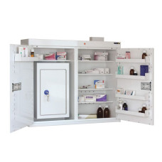 Dulap medical floarea soarelui 91 x 100 x 30 cm cu lumină de avertizare și dulap interior mare pentru medicamente controlat Dulap medical floarea soarelui 91 x 100 x 30 cm cu lumină de avertizare și dulap interior mare pentru medicamente controlat