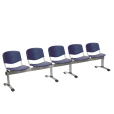 Scaune Venus Visitor Medical Blue Plastic din 5 secțiuni cu cinci locuri Scaune Venus Visitor Medical Blue Plastic din 5 secțiuni cu cinci locuri